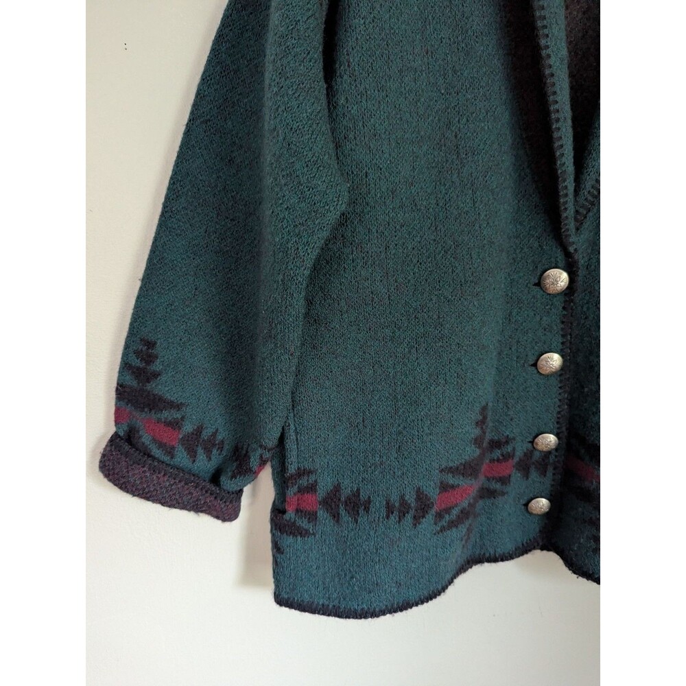 Vtg Coldwater Creek 100% Wool Horse Print Jacket Western Aztec Cowgirl USA M - Picture 6 of 13